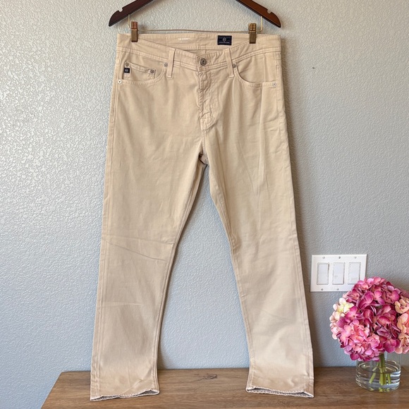 AG Adriano Goldschmied Men's Tan Slim Straight Jeans 32x32 - Picture 8 of 9